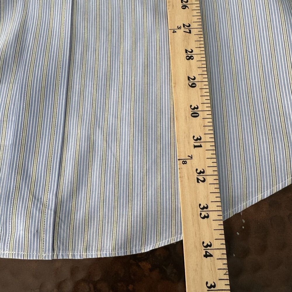 Brooks Brothers Dress Shirt Mens XXL 18-36 Blue French Cuff 346 Slim Fit Cotton - Picture 7 of 7